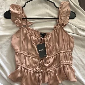 Forever 21 Woven Champagne Top